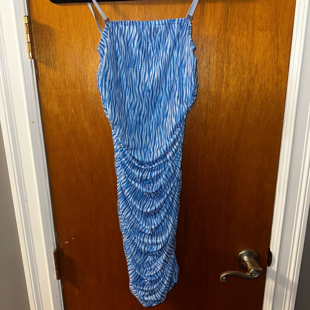 Blue and White Striped Dress